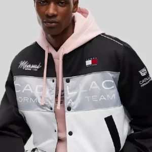 Buy Tommy Hilfiger x Cadillac 2026 F1 Team Miami Black and White Varsity Jacket