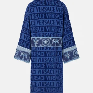 Buy Vozien All-Over Motif Versace Blue Bathrobe for Men and Women