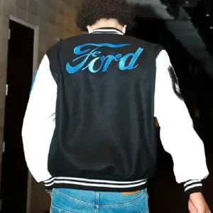 Cade Cunningham Custom Ford Black and White Wool Varsity Jacket