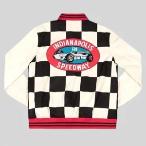 Caitlin Clark 2026 WNBA Indianapolis 500 Black and White Racing Bomber Jacket