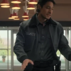 Carlos Miranda 2026 TV Series The Boroughs Paz Navarro Grey Security Guard Bomber Jacket