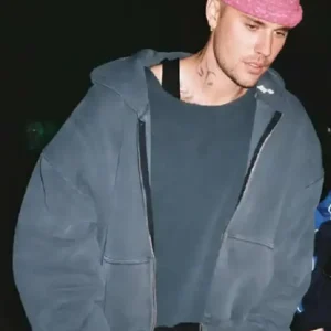 Coachella 2026 Justin Bieber Grey Hooded Jacket