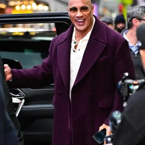 Dwayne Johnson Red One Berlin Premiere Burgundy Wool Trench Coat