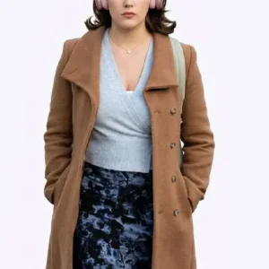 Ella Bright 2026 TV Series Off Campus 2026 Hannah Wells Brown Wool Long Coat