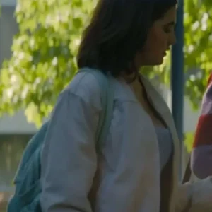 Ella Bright 2026 TV Series Off Campus S01 Hannah Wells Beige Cotton Bomber Jacket