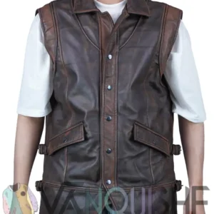 Gothic Weathered Handcrafted Leather Vest