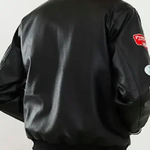 Harry Derbidge TOWIE Black Racing Varsity Leather Jacket