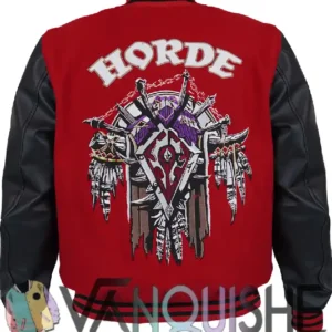 Horde Video Game World of Warcraft Maroon and Black Varsity Jacket