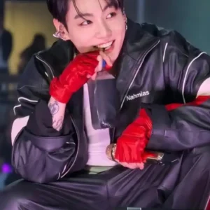 Jungkook BTS Group Member 2026 World Tour Stanford Concert Stadium Nahmias Leather Jacket