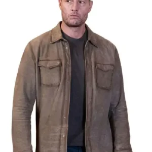 Justin Hartley 2026 TV Series Tracker Colter Shaw Brown Suede Shirt Jacket