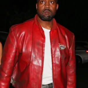 Kanye West Red Leather Jacket
