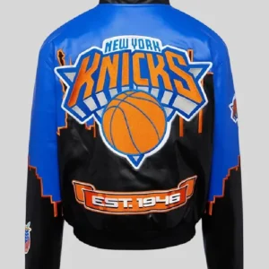 Karl-Anthony Towns NBA Jeff Hamilton New York Knicks Skyline Vegan Leather Jacket