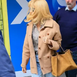 Kelly Reilly Dutton Ranch Premiere Beige Wool Coat