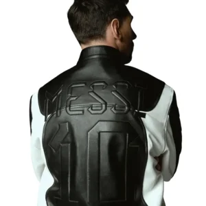 Kith x Messi Black and White Leather Jacket