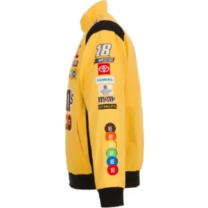 Kyle Busch M&M’s Twill Uniform Snap-Tab Buttoned Yellow Jacket