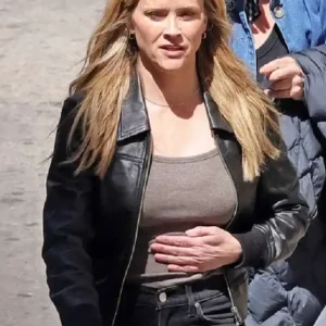 LA 2026 Reese Witherspoon Black Leather Jacket