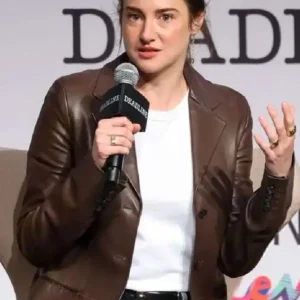 LA 2026 Shailene Woodley Brown Leather Coat