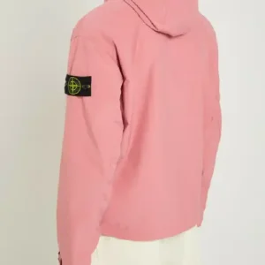 Lamine Yamal Stone Island Pink Hooded Poplin Jacket