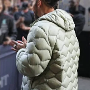 Lewis Hamilton London 2025 Green Quilted Hooded Jacket