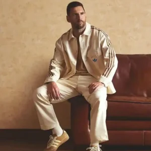 Lionel Messi Adidas World Cup Travel 2026 Cream Cotton Track Jacket
