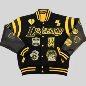 Los Angeles Lakers Kobe Bryant MAMBA Collage Legends Black Varsity Letterman Jacket