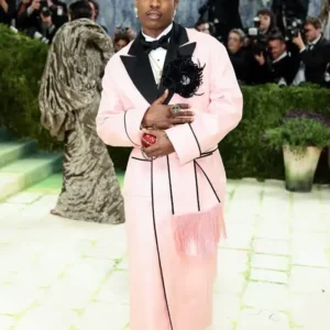 Met Gala 2026 A$AP Rocky Pink Wool Coat
