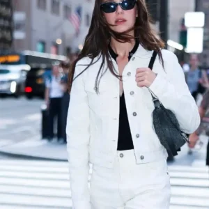 NYC 2026 Ella Hunt White Jacket