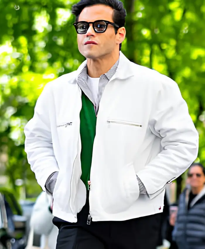 NYC 2026 Rami Malek White Jacket - For Sale
