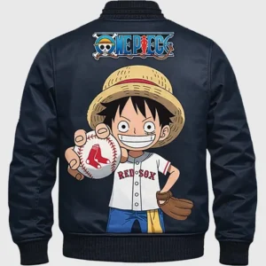 Navy Blue Boston Red Sox One Piece Bomber Jacket 2026
