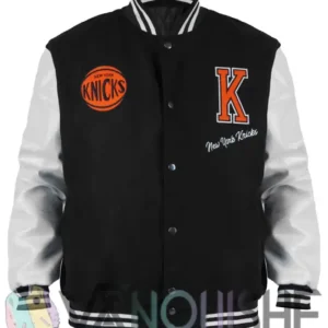 Ny Knicks Black And Off White Varsity Jacket