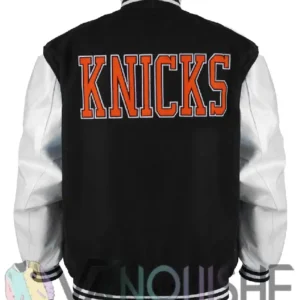 Ny Knicks Black And Off White Wool Varsity Jacket