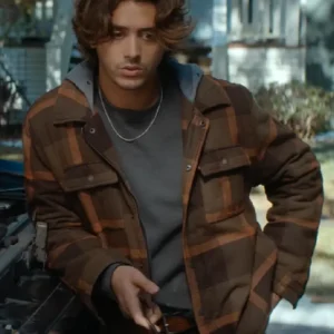 Off Campus S01 John Logan Brown Checkerd Jacket