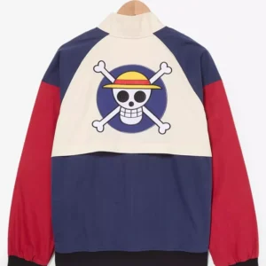 One Piece Jolly Roger Color Block Windbreaker Jacket Back