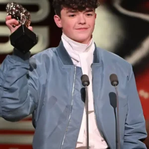 Owen Cooper 2026 BAFTA Television Blue Satin Bomber Jacket