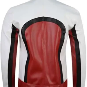 Rami Malek Freddie Mercury Bohemian Rhapsody White and Red Cafe Racer Leather Jacket