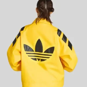 Raphinha x FIFA Adidas Santiago Yellow And Black Lining Leather Jacket