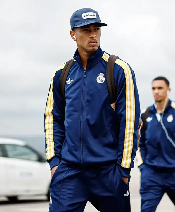 adidas Real Madrid トラックジャケット ネイビー Real Madrid Adidas Navy Blue Track Jacket - For Sale