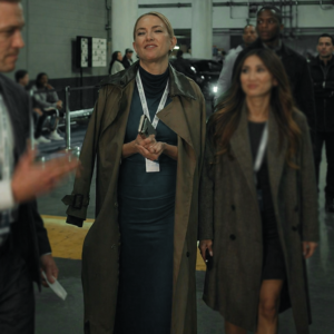 Running Point S02 Kate Hudson Dark Brown Coat