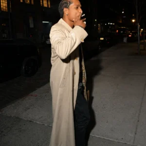 Shop A$AP Rocky Birthday Celebration 2026 Beige Wool Long Coat For Men