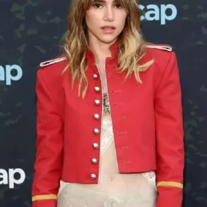 Shop ASCAP Pop Awards 2026 Suki Waterhouse Red Military Jacket For Women