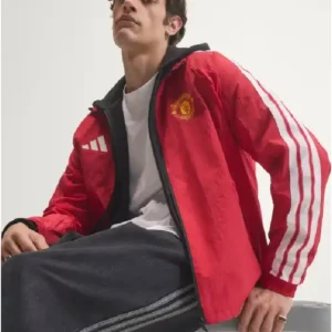 Shop Adidas Manchester United Home Anthem Red Jacket