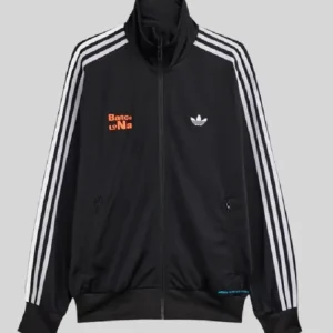 Shop Adidas x Bad Bunny DtMF Barcelona Tour Merch Black Zipper Firebird Track Jacket
