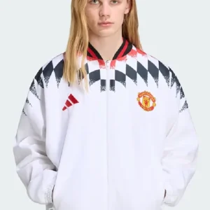 Shop Adidas x Manchester United 2026 White Stadium Track Jacket For Men and Women