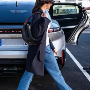 Shop Asia Argento 79th Annual Cannes Film Festival 2026 Navy Car Coat
