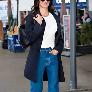 Shop Asia Argento 79th Annual Cannes Film Festival 2026 Navy Car Coat For Women