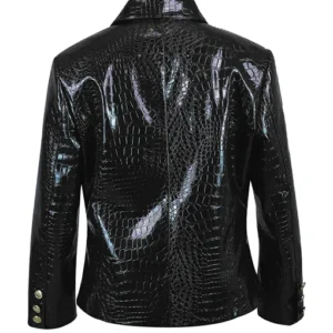 Shop CBS Mornings Mary J. Blige Black Leather Blazer Back