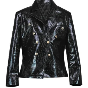 Shop CBS Mornings Mary J. Blige Black Leather Blazer Front