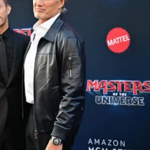 Shop Dolph Lundgren Masters Of The Universe Los Angeles Premiere 2026 Black Leather Bomber Jacket