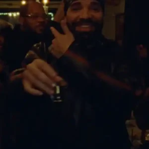 Shop Drake Burning Bridges Gucci Leather Biker Jacket Black For Men and Women