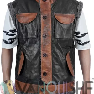 Shop Dwayne Johnson Jumanji The Next Level Leather Vest Front